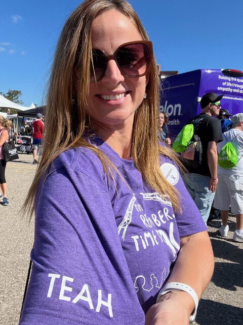 Dr.Zona at the Pittsburgh recovery walk wearing her “End Overdose” T-shirt with Teah‘s name on it